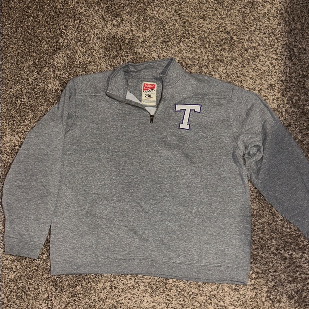 Tarleton State university Heather Gray Zip-Up Sweater